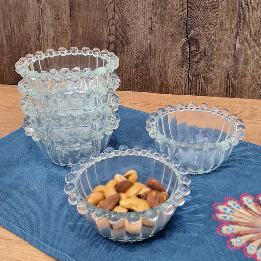 Flower Big Glass Bowls Set (6pcs)