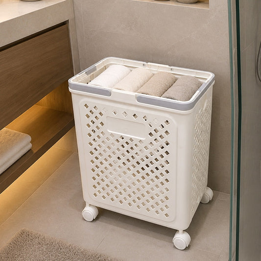 Rolling Plastic Storage Basket with Wheels