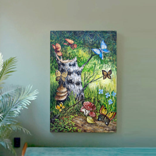 Butterfly Forest Handmade Oil Painting