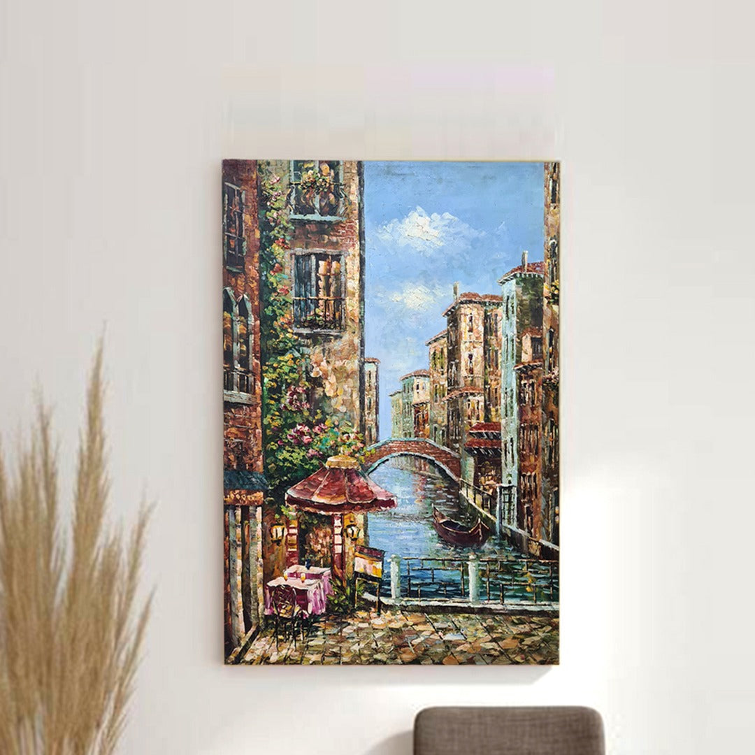 River Bridge Handmade Oil Painting