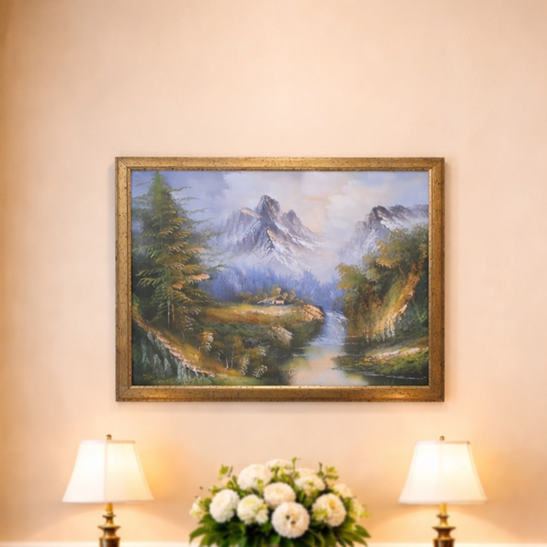 Snowy Mountains Oil Painting