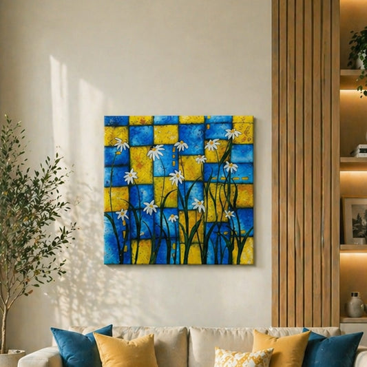 Blue & Yellow Oil Painting