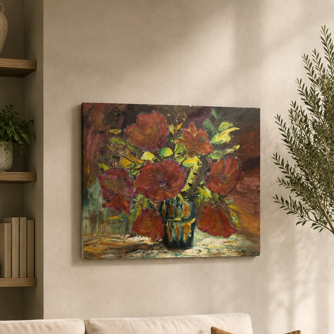 Flowers Vase Oil Painting