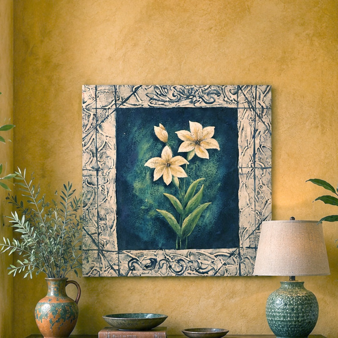 White Flower Oil Painting