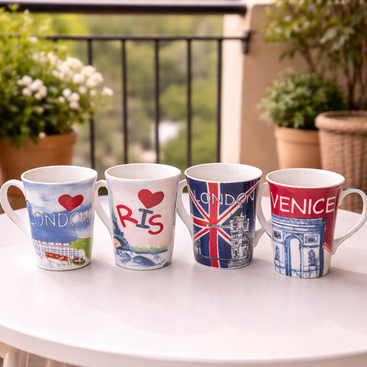 Paris & London Porcelain Mugs
