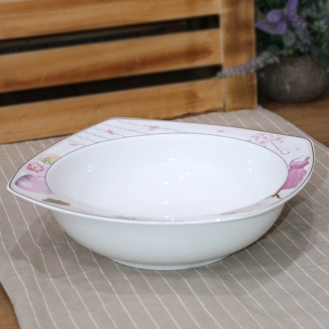 Pink Flowers Porcelain Big Bowl
