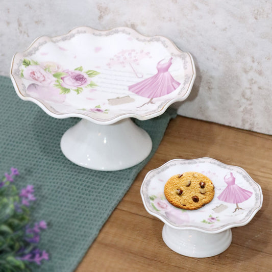Pink Flowers Porcelain Dessert Stands