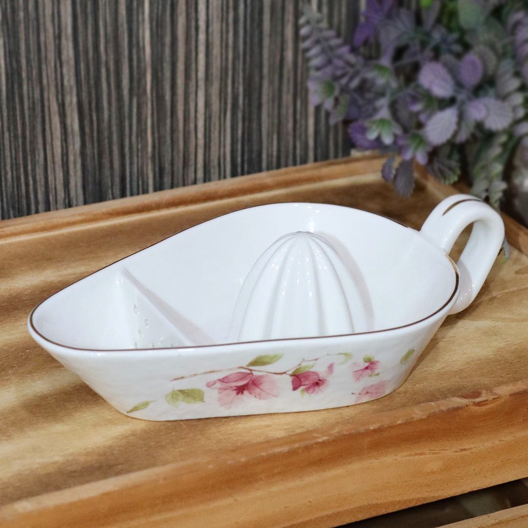 Pink Flowers Porcelain Lemon Squeezer