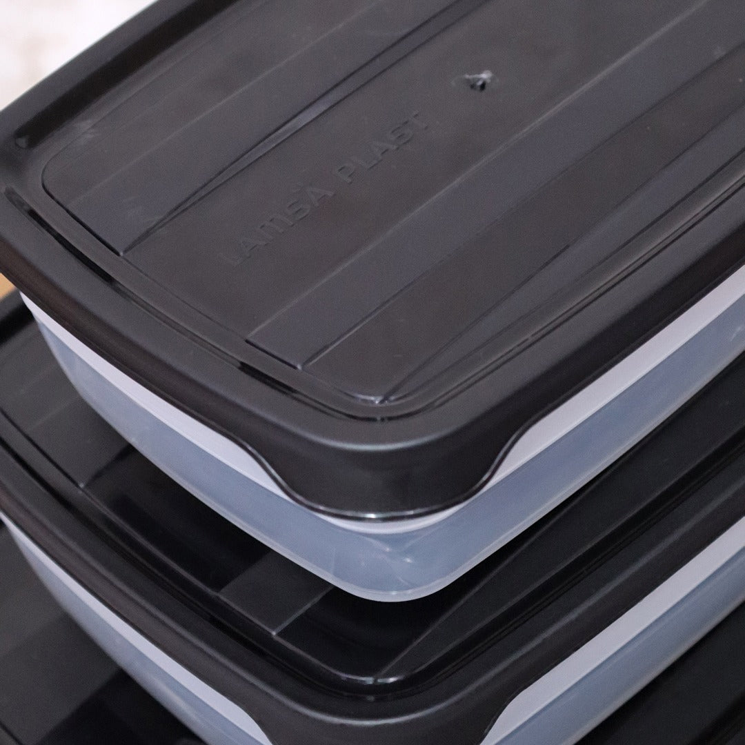 Rectangle Plastic Microwave-Safe Container Sets