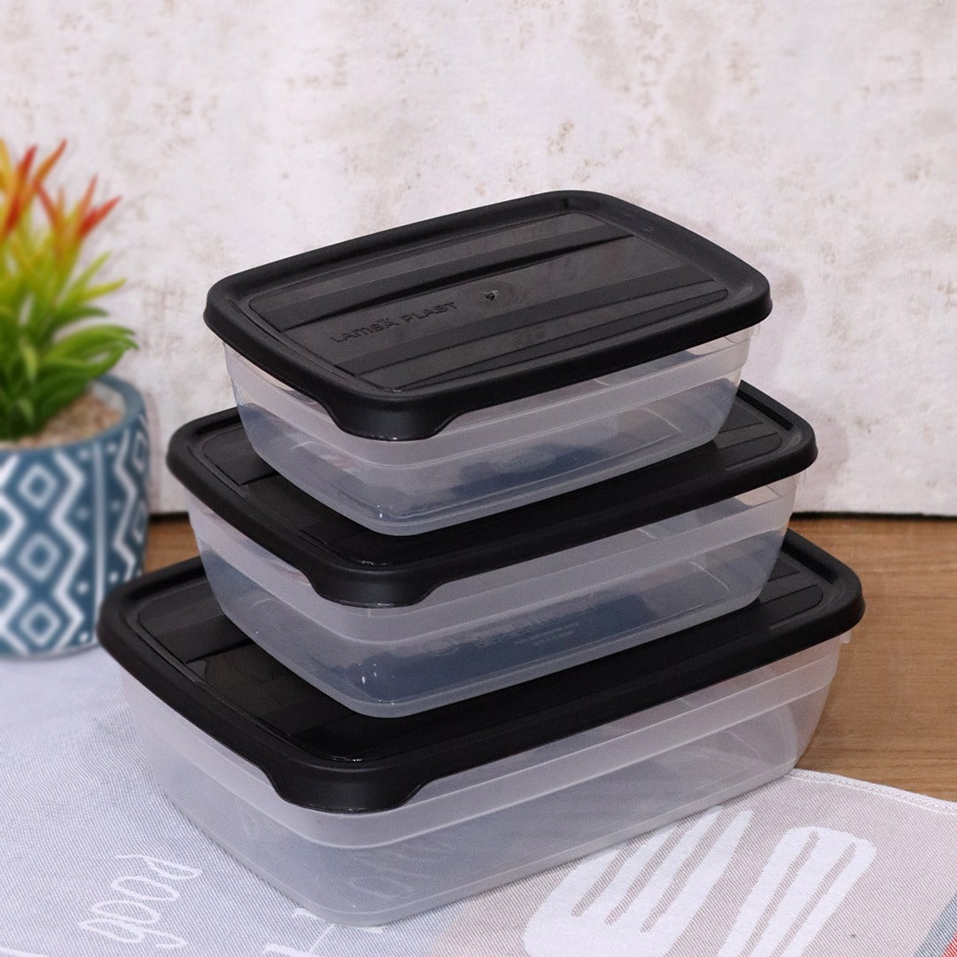 Rectangle Plastic Microwave-Safe Container Sets