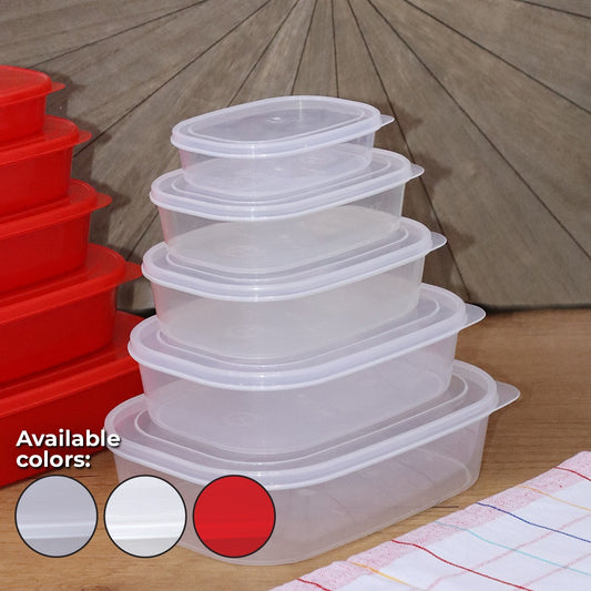 Plastic Microwave-Safe Containers Set (5pcs)