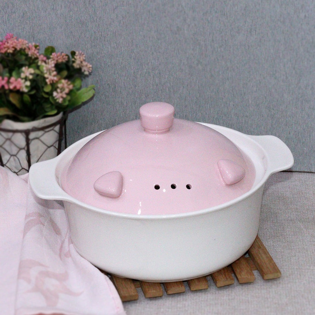 Pink Lid Porcelain Soup Tureen