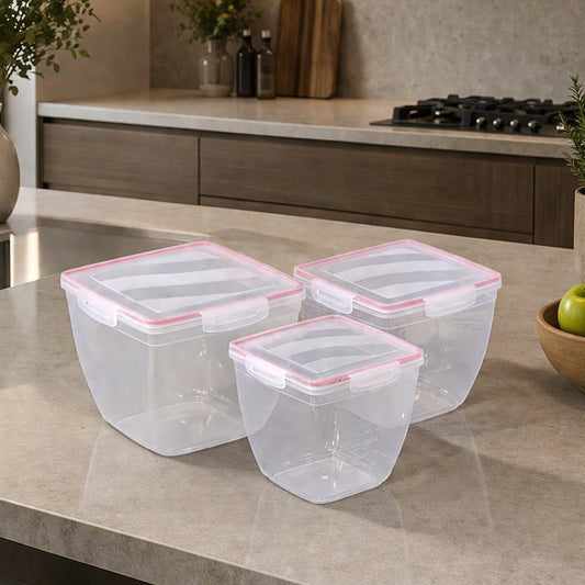 Big Square Plastic Containers Set (3pcs)