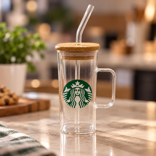 Starbucks Glass Mug with Straw 350ml