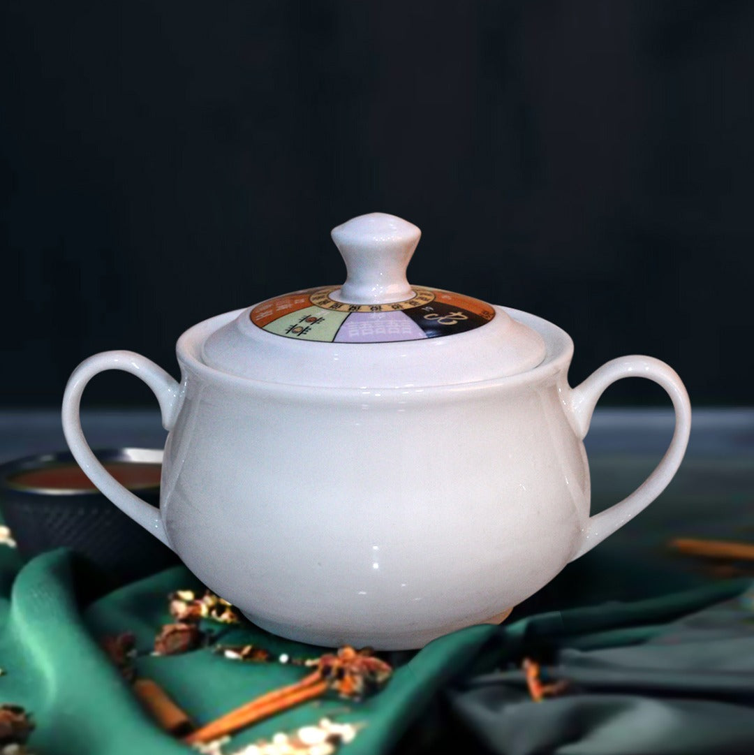 Colorful Porcelain Sugar Jars with Lid