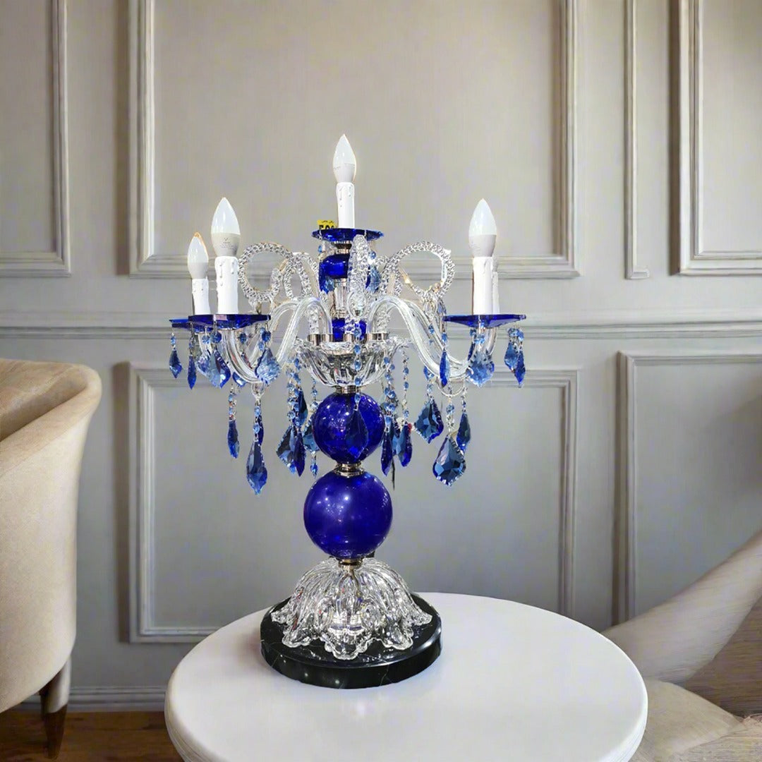 Blue Crystal Table Lamp