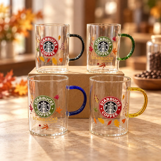 Starbucks Autumn Colorful Glass Mugs 350ml