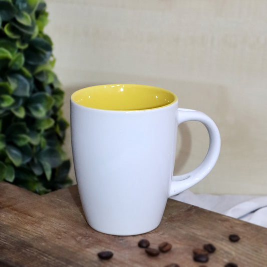 White & Yellow Porcelain Mugs