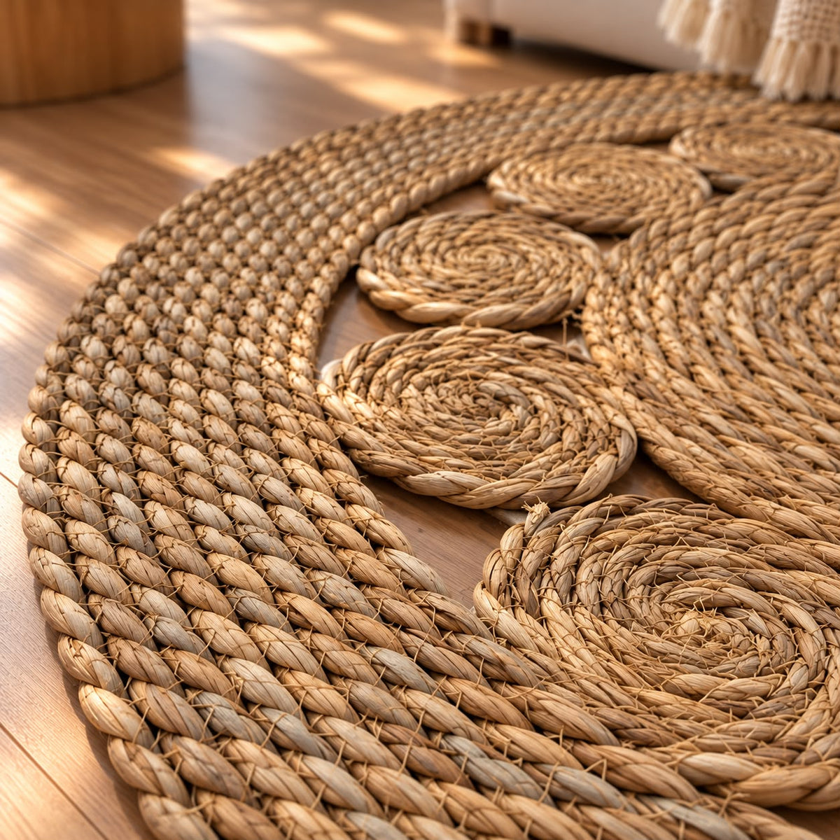 Circles Woven Round Floor Mats (Available in 2 sizes)