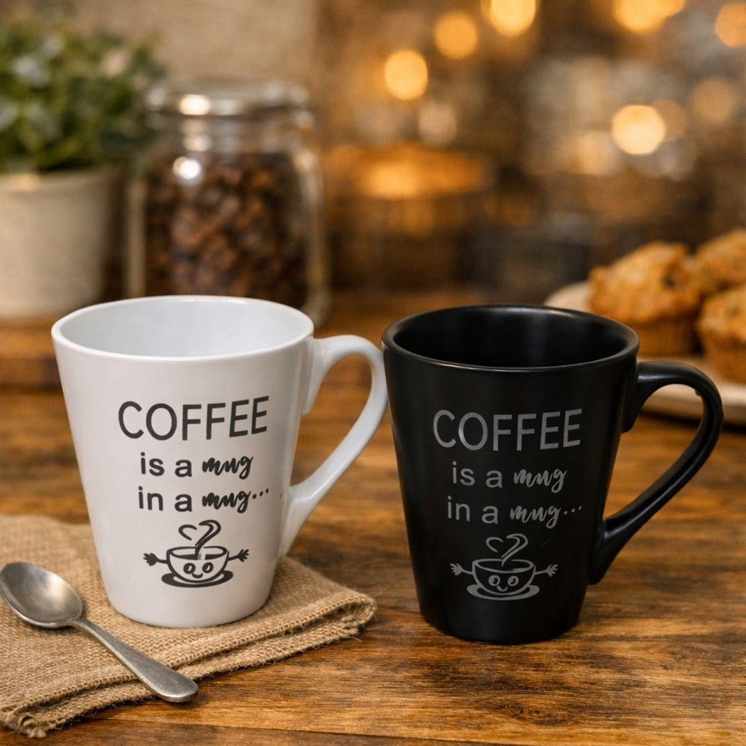 B&W Coffee Ceramic Mugs