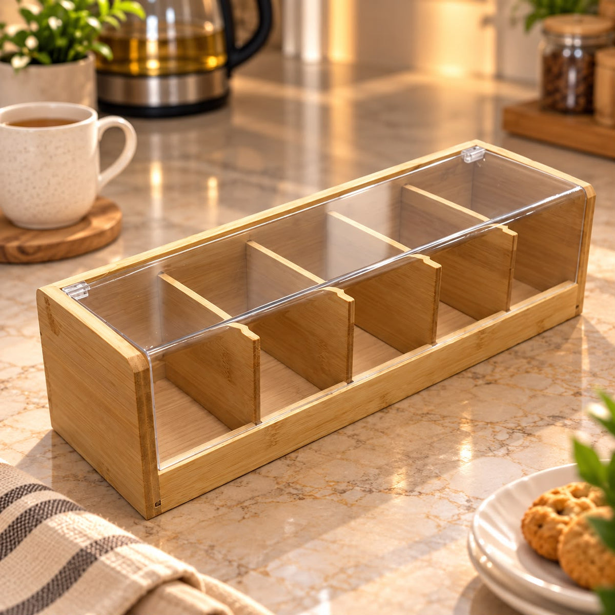 Bamboo Long Organizer with Lid