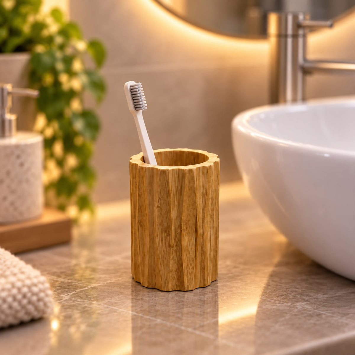 Bamboo Round Bathroom Set