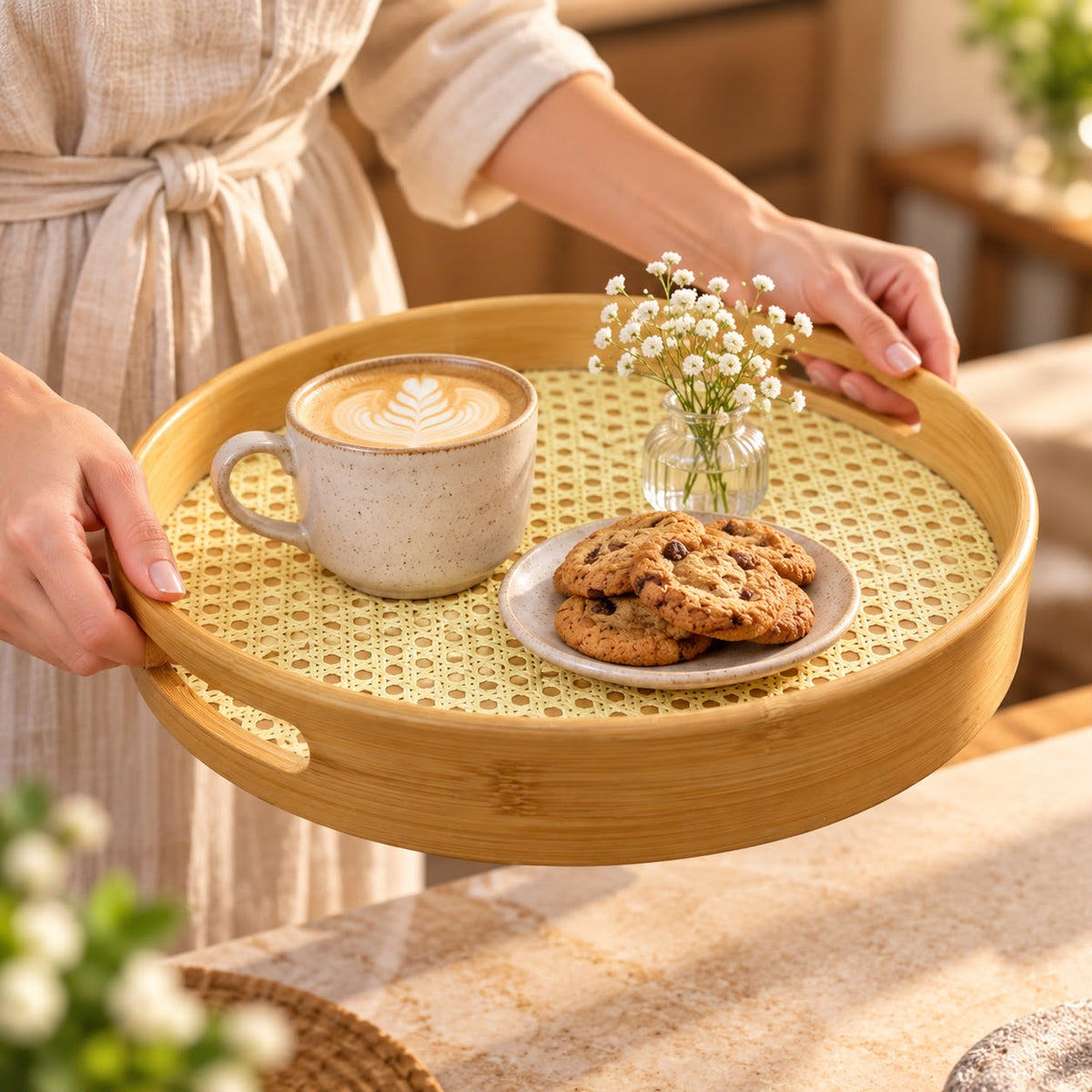 Bamboo Round Trays Set (3pcs)