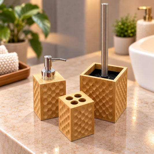 Bamboo Square Bathroom Set