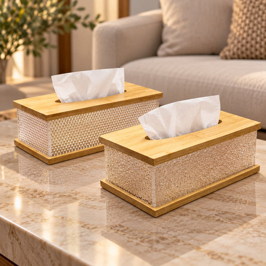 Bamboo Tissue Paper Holders