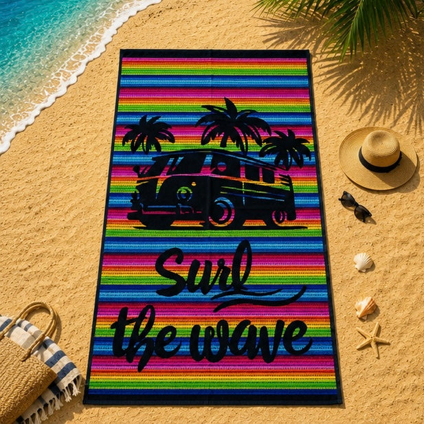 Colorful Surf Cotton Beach Towel (85x160cm)
