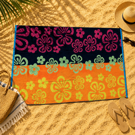 Colorful Flowers Cotton Beach Towel (85x160cm)