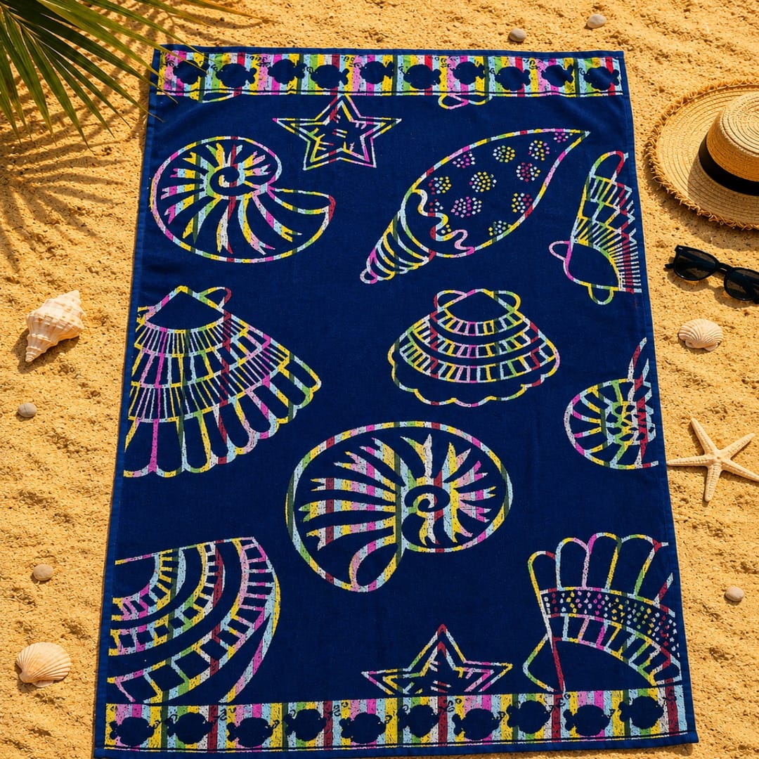 Seashells Cotton Beach Towel (85x160cm)