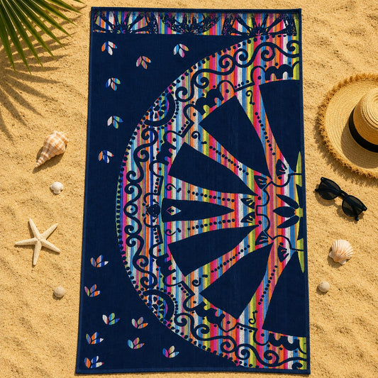 Colorful Wheel Cotton Beach Towel (85x160cm)