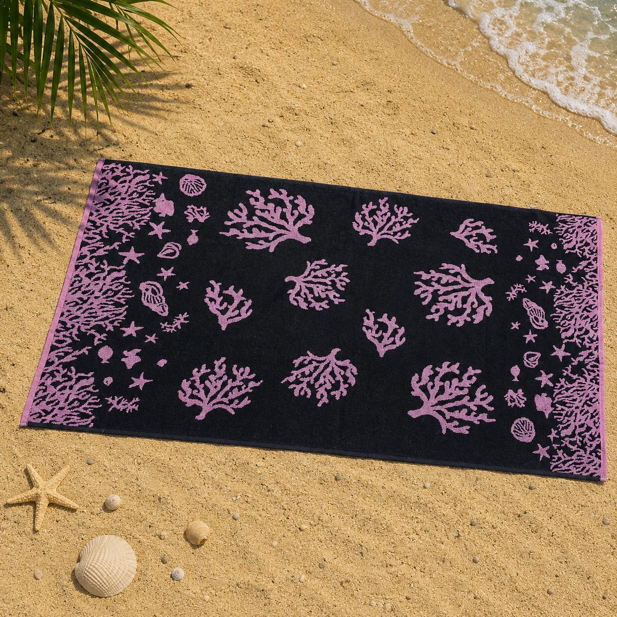 Pink Coral Cotton Beach Towel (85x160cm)