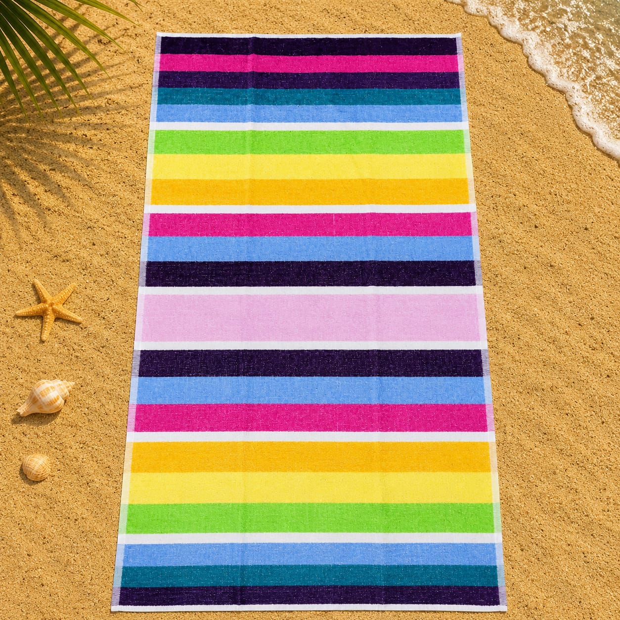 Colorful Lines Cotton Beach Towel (85x160cm)