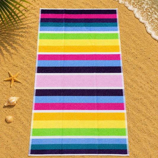Colorful Lines Cotton Beach Towel (85x160cm)