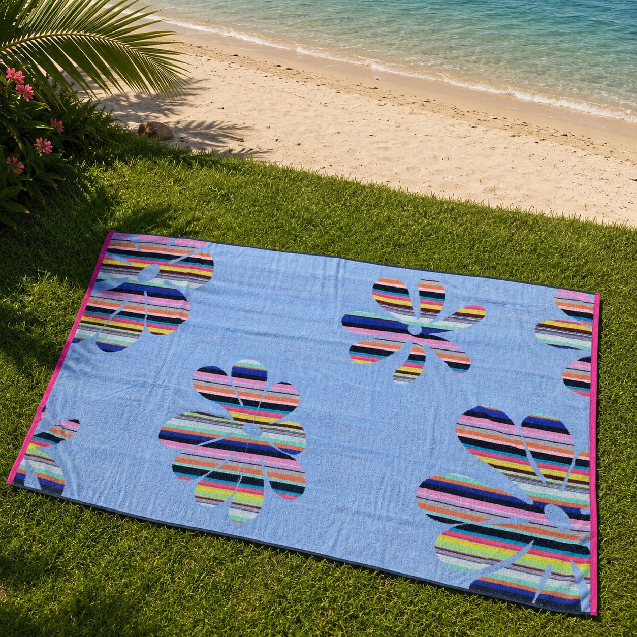 Flowers Cotton Beach Towel (85x160cm)