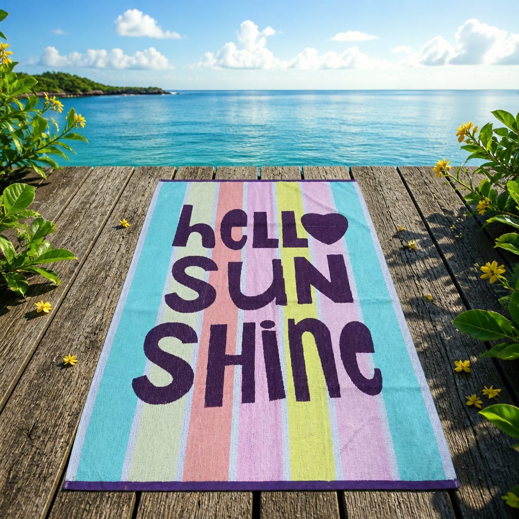 Hello Sunshine Cotton Beach Towel (85x160cm)