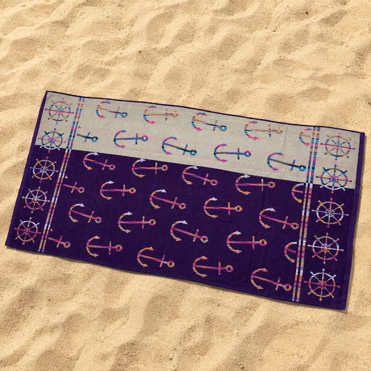 Anchors Cotton Beach Towel (85x160cm)