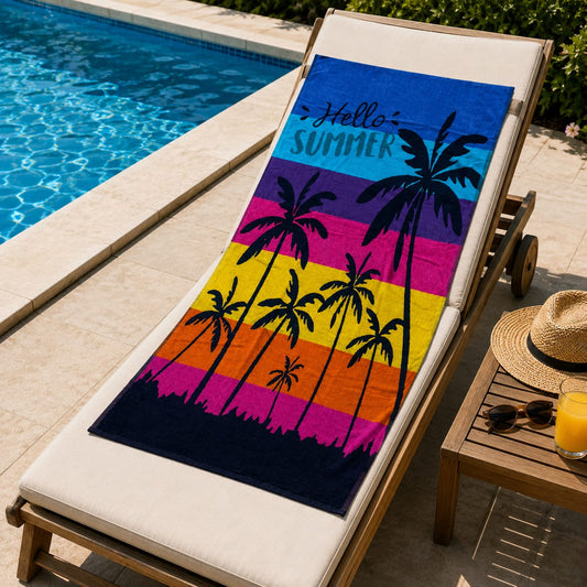 Summer Palms Cotton Beach Towel (85x160cm)