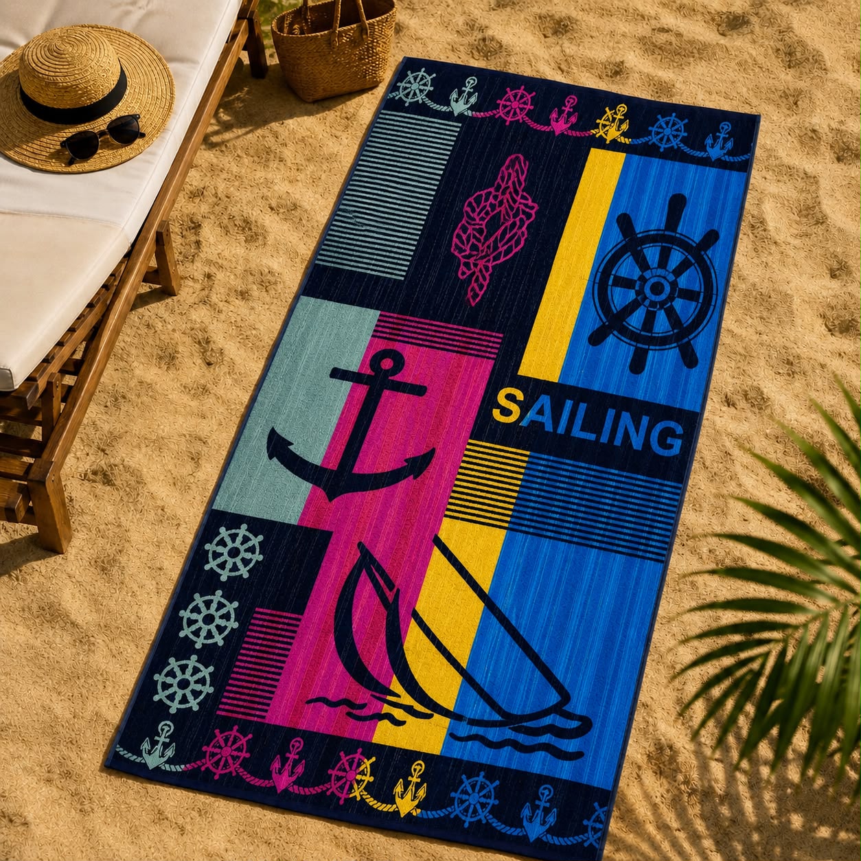 Sailing Cotton Beach Towel (85x160cm)