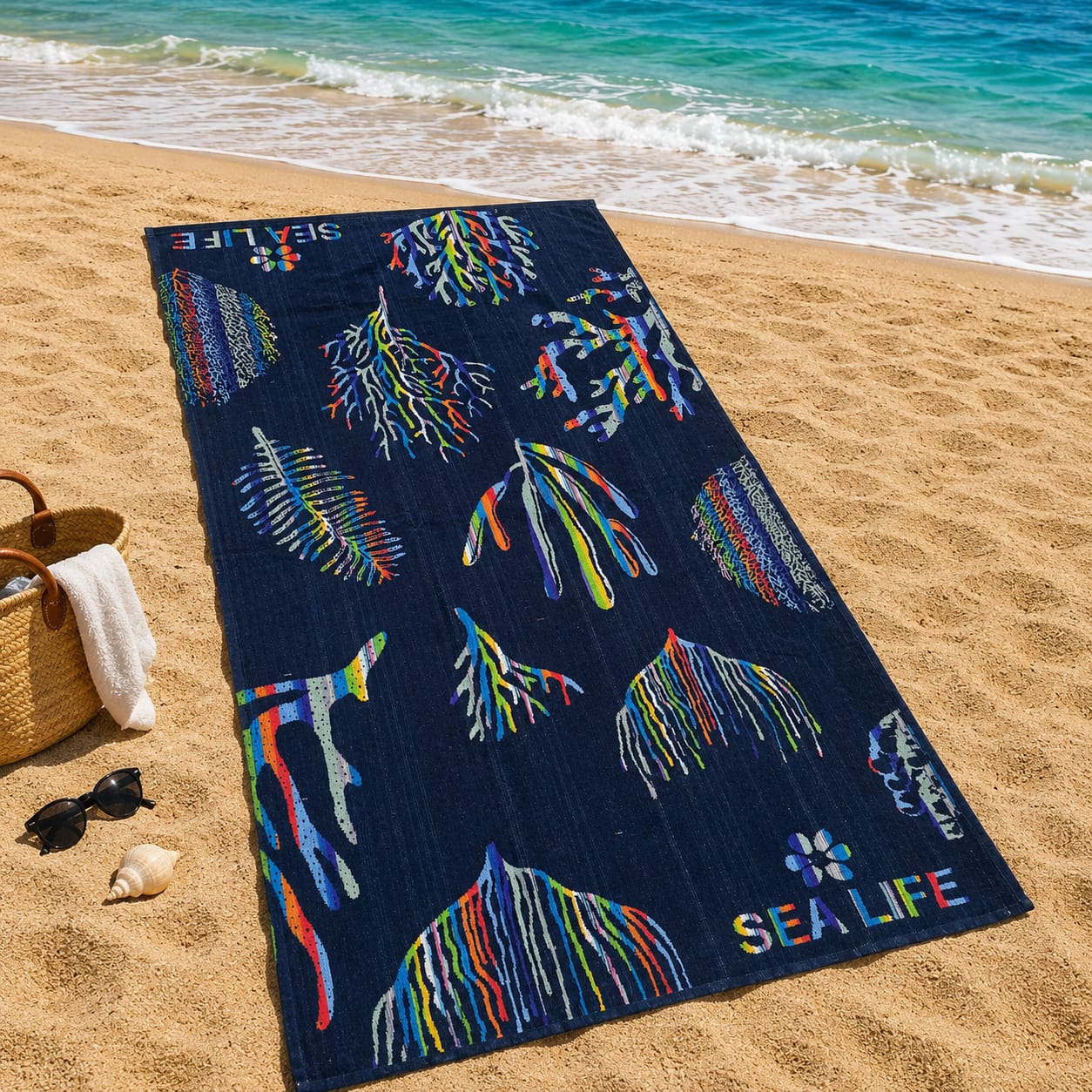 Sealife Cotton Beach Towel (85x160cm)