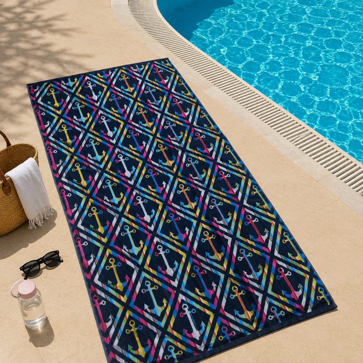 Anchors Cotton Beach Towel (85x160cm)