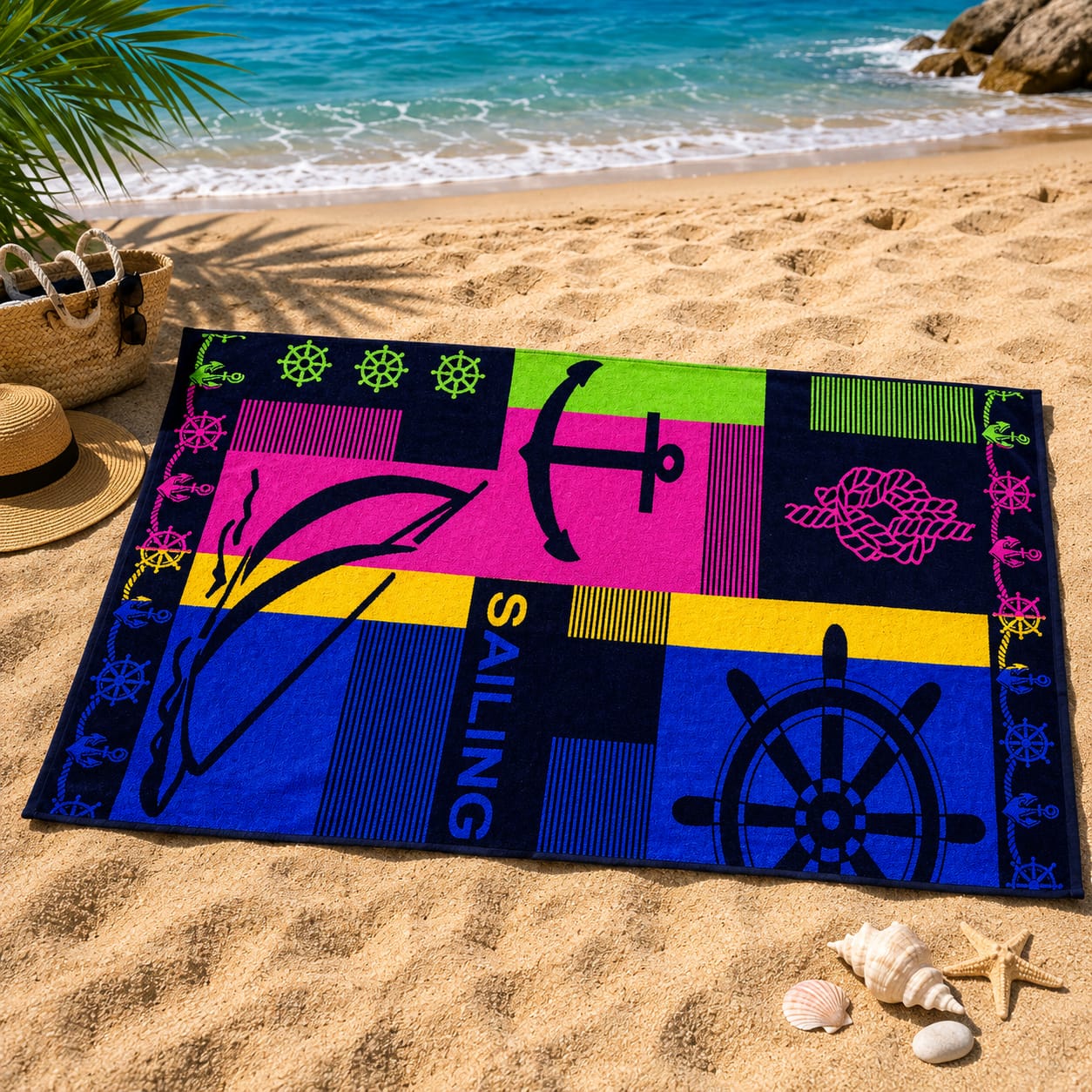 Sailing Cotton Beach Towel (85x160cm)