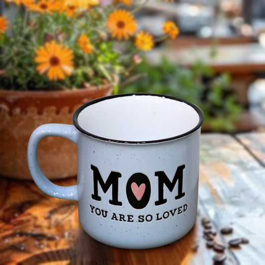 Mom Blue Big Porcelain Mug