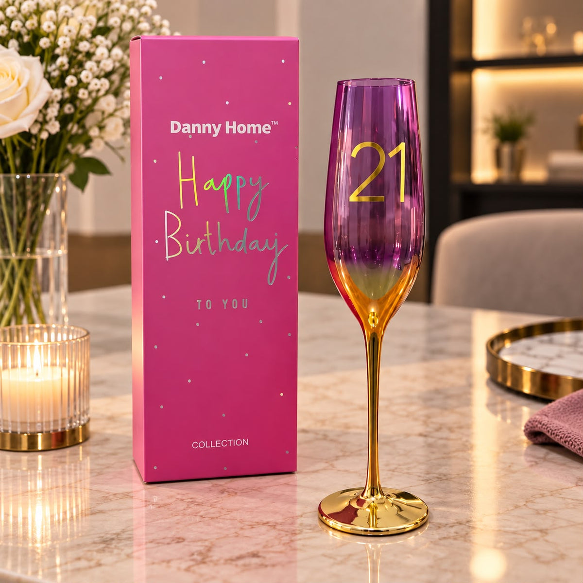 Happy Birthday Champagne Glass Gift Box