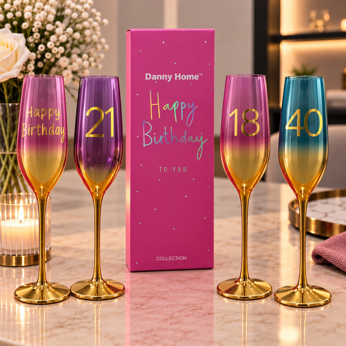 Happy Birthday Champagne Glass Gift Box