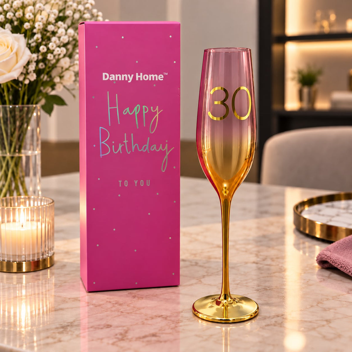 Happy Birthday Champagne Glass Gift Box