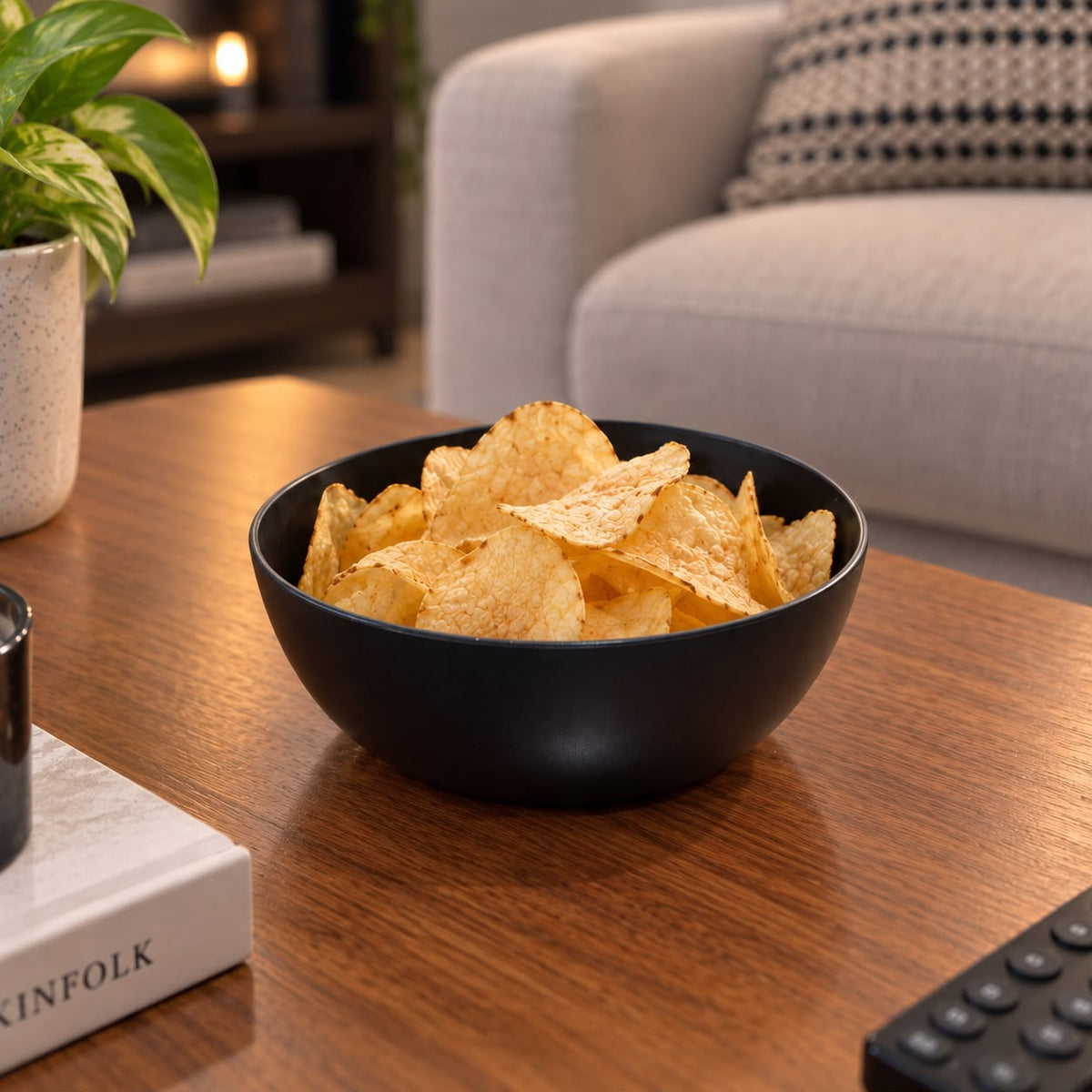 Simple Black Plastic Bowl