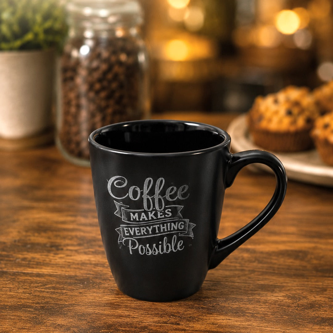 Black Coffee Porcelain Mug